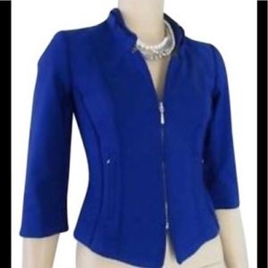 White House Black Market Royal Blue Zip Blazer